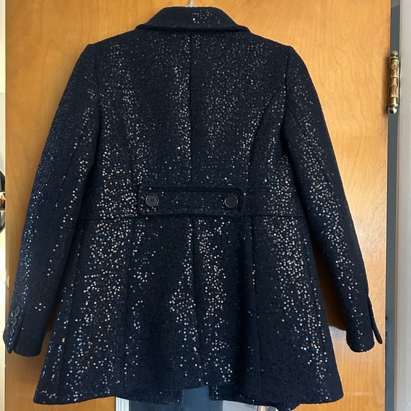 Ann Taylor Loft Navy sequin Pea Coat 2P EUC - Picture 7 of 8
